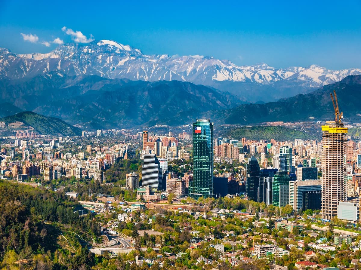 Vista aérea de la ciudad de Santiago de Chile