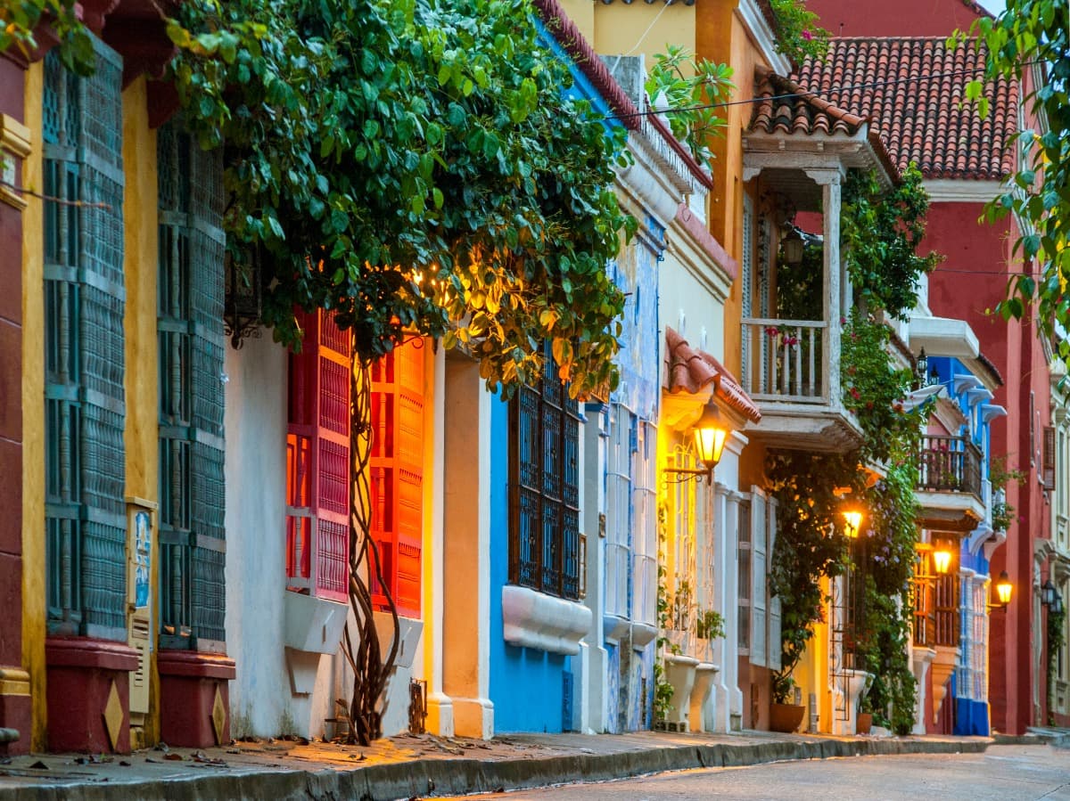 Vista de las calles históricas de Cartagena, Colombia