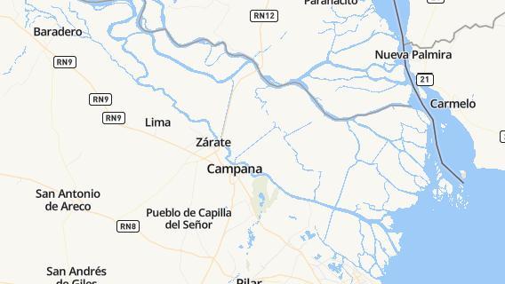 mapa de la ciudad de Campana