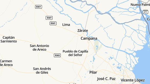 mapa de la ciudad de Capilla del Senor