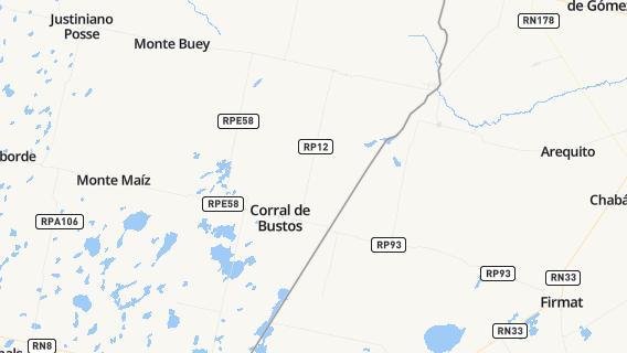 mapa de la ciudad de Corral de Bustos