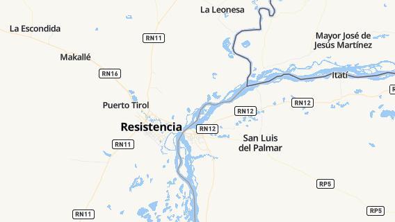 mapa de la ciudad de Corrientes