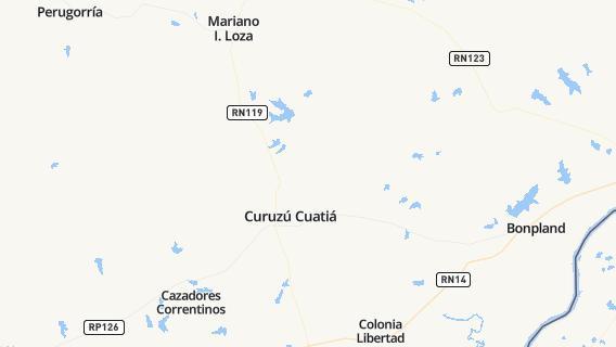 mapa de la ciudad de Curuzu Cuatia