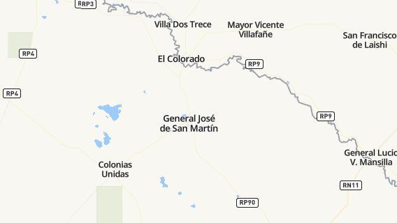 mapa de la ciudad de General Jose de San Martin