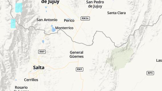 mapa de la ciudad de General Martin Miguel de Gueemes