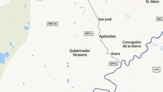 mapa de la ciudad de Gobernador Ingeniero Valentin Virasoro