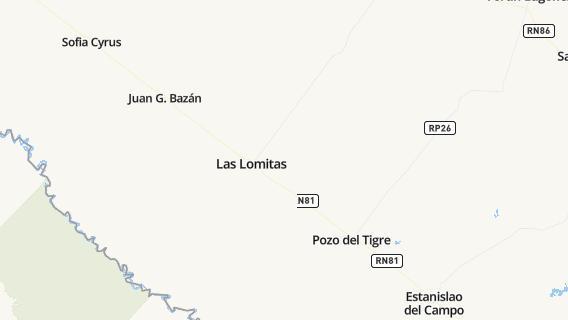 mapa de la ciudad de Las Lomitas