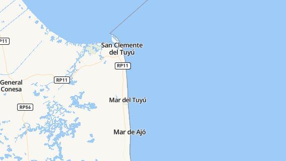 mapa de la ciudad de Mar del Tuyu