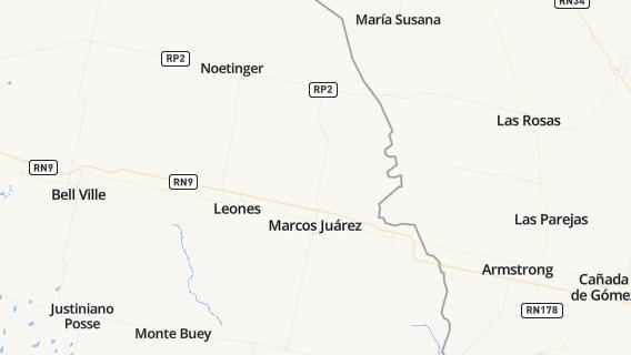 mapa de la ciudad de Marcos Juarez