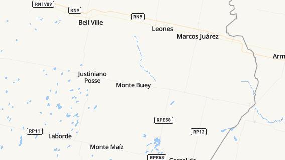 mapa de la ciudad de Monte Buey