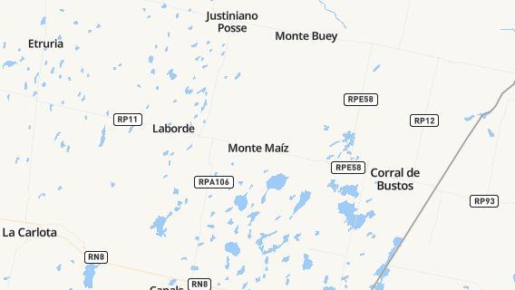 mapa de la ciudad de Monte Maiz
