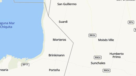mapa de la ciudad de Morteros
