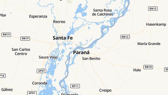 mapa de la ciudad de Parana