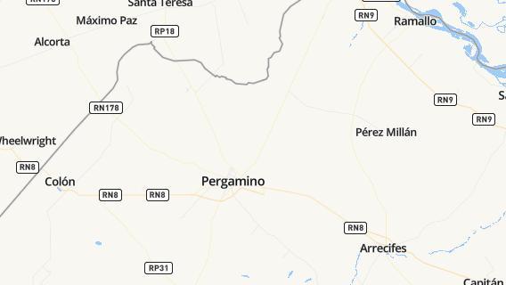 mapa de la ciudad de Pergamino
