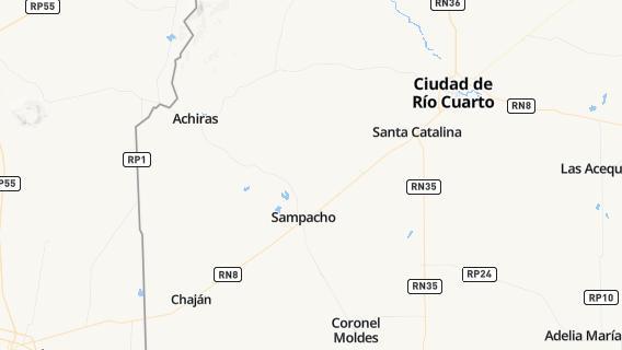 mapa de la ciudad de Sampacho