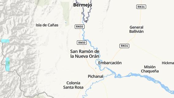 mapa de la ciudad de San Ramon de la Nueva Oran