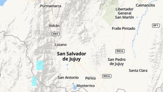 mapa de la ciudad de San Salvador de Jujuy