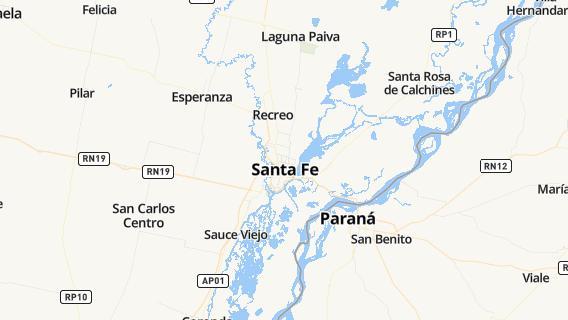 mapa de la ciudad de Santa Fe de la Vera Cruz