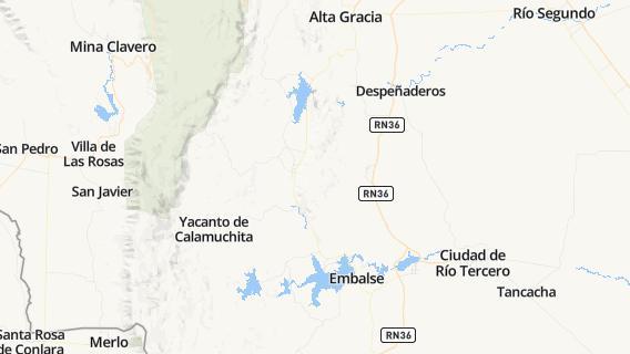 mapa de la ciudad de Santa Rosa de Calamuchita