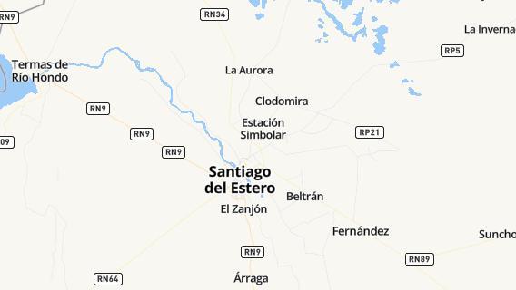 mapa de la ciudad de Santiago del Estero