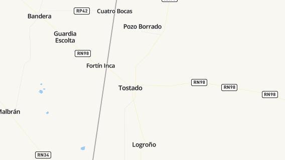 mapa de la ciudad de Tostado