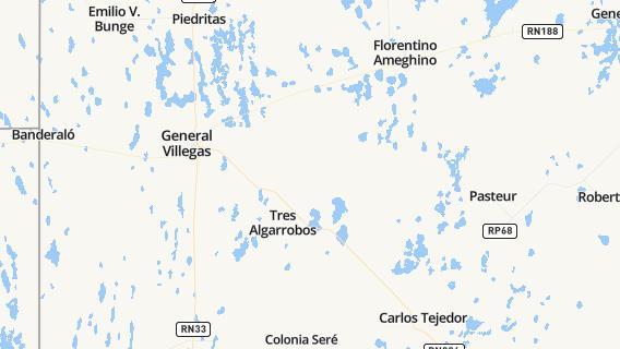 mapa de la ciudad de Tres Algarrobos