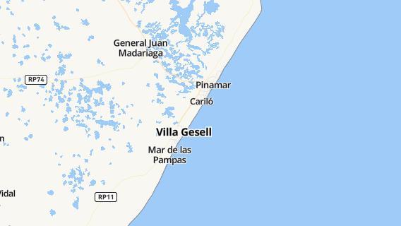 mapa de la ciudad de Villa Gesell