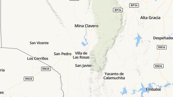 mapa de la ciudad de Villa Las Rosas