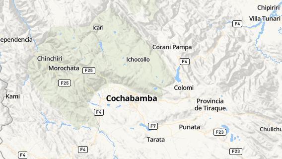 mapa de la ciudad de Cochabamba