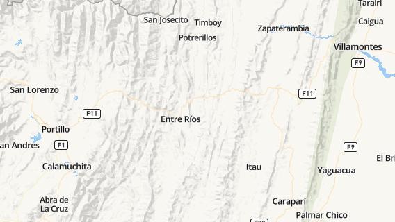 mapa de la ciudad de Entre Rios