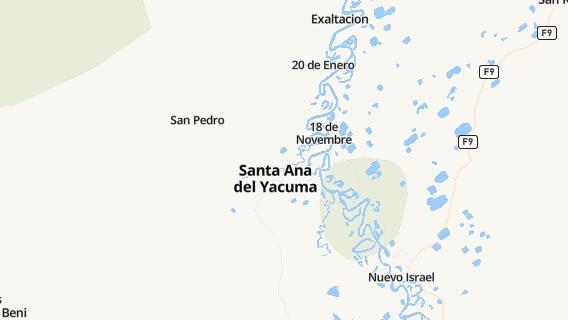 mapa de la ciudad de Santa Ana de Yacuma