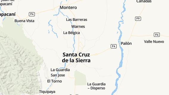 mapa de la ciudad de Santa Cruz de la Sierra