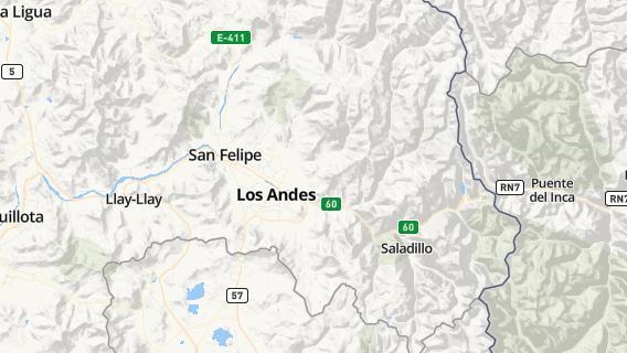 mapa de la ciudad de Los Andes