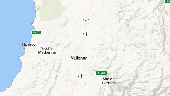 mapa de la ciudad de Vallenar