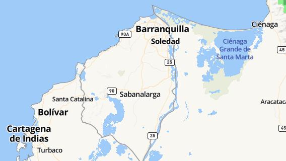 mapa de la ciudad de Baranoa