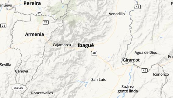 mapa de la ciudad de Ibague