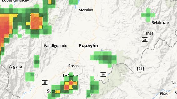 mapa de la ciudad de Popayan