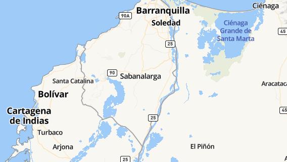 mapa de la ciudad de Sabanalarga