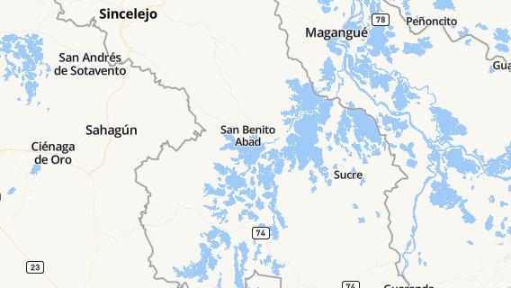 mapa de la ciudad de San Benito Abad