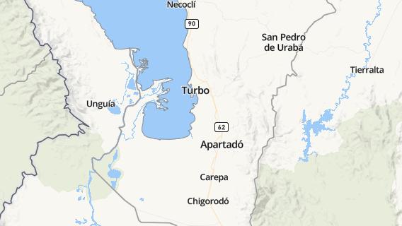 mapa de la ciudad de Turbo