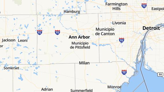 mapa de la ciudad de Ann Arbor