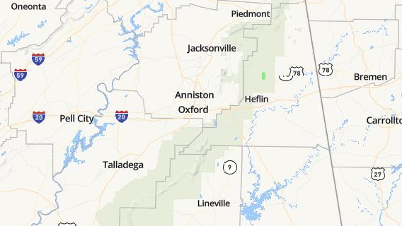 mapa de la ciudad de Anniston