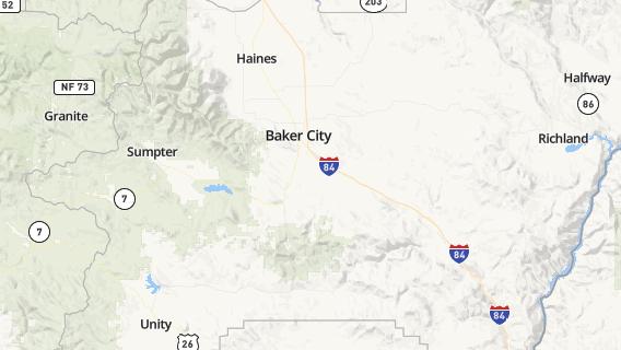 mapa de la ciudad de Baker City