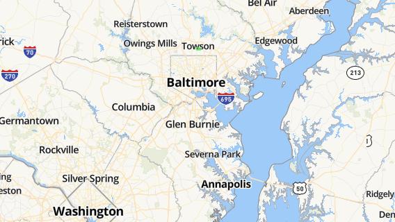mapa de la ciudad de Baltimore Highlands