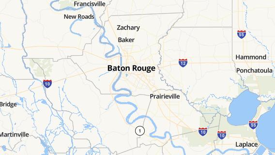 mapa de la ciudad de Baton Rouge