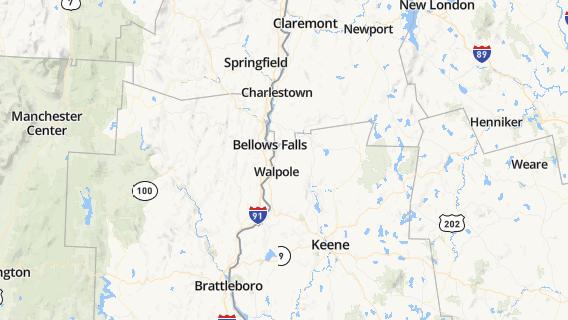 mapa de la ciudad de Bellows Falls