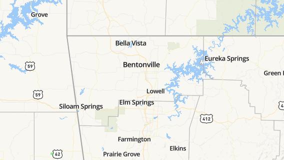 mapa de la ciudad de Bentonville