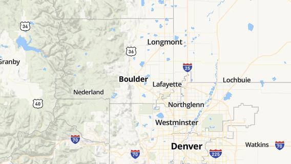 mapa de la ciudad de Boulder