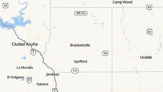 mapa de la ciudad de Brackettville