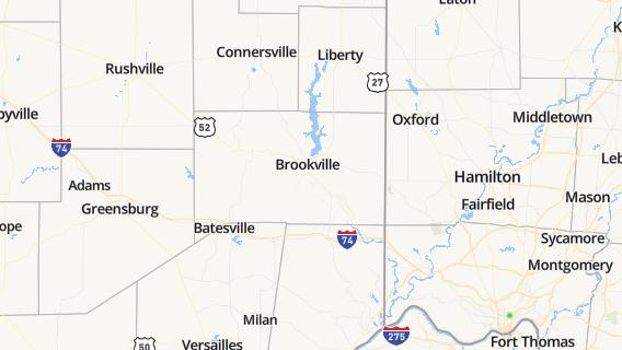 mapa de la ciudad de Brookville
